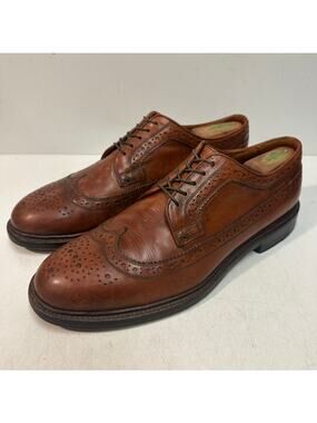 GUC Grant Stone x J. Crew Ludlow Longwing Wingtip Derby Bench Made Brown 12 D